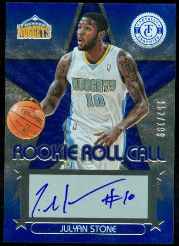 2012-13 Totally Certified Rookie Roll Call Autographs Blue #47 Julyan Stone/199