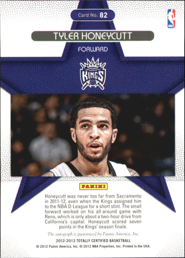 2012-13 Totally Certified Rookie Roll Call Autographs Red #82 Tyler Honeycutt/279 back image