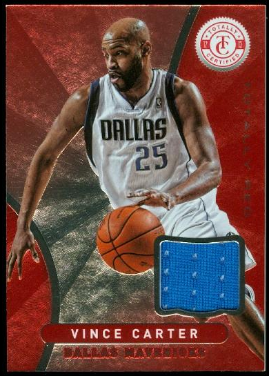 2012-13 Totally Certified Red Materials #54 Vince Carter