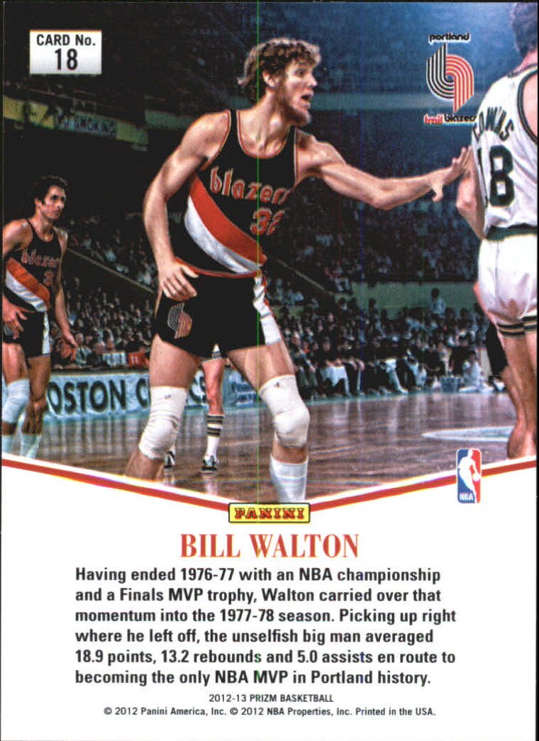 2012-13 Panini Prizm Most Valuable Players #18 Bill Walton back image