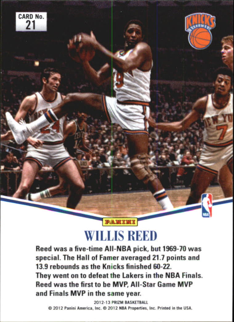 2012-13 Panini Prizm Most Valuable Players #21 Willis Reed back image