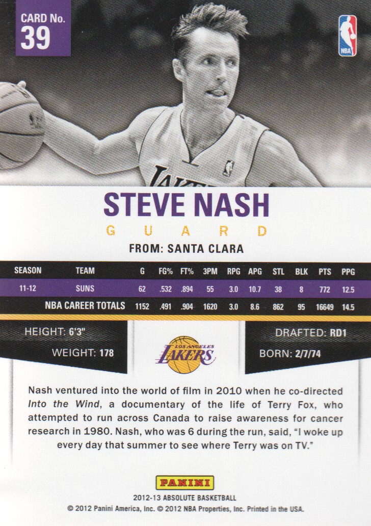 Steve Nash cards (1997-2021) Suns Mavericks Lakers - Picture 262 of 305
