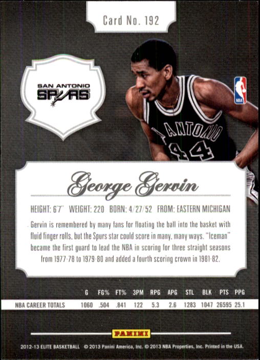 2012-13 Elite #192 George Gervin back image