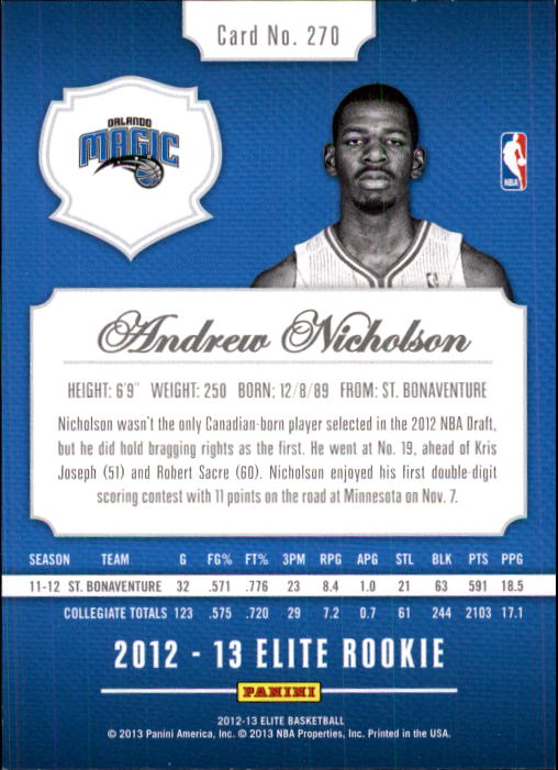 2012-13 Elite Basketball Card Pick (Base) - Picture 402 of 412