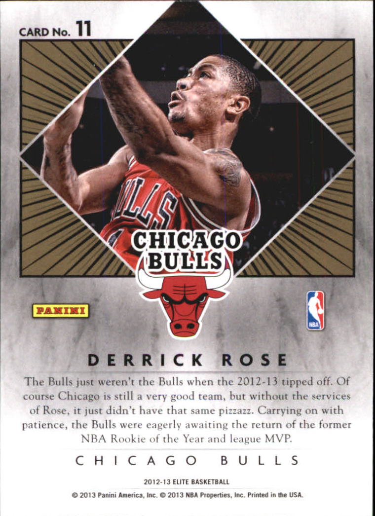 2012-13 Elite Series Inserts #11 Derrick Rose back image