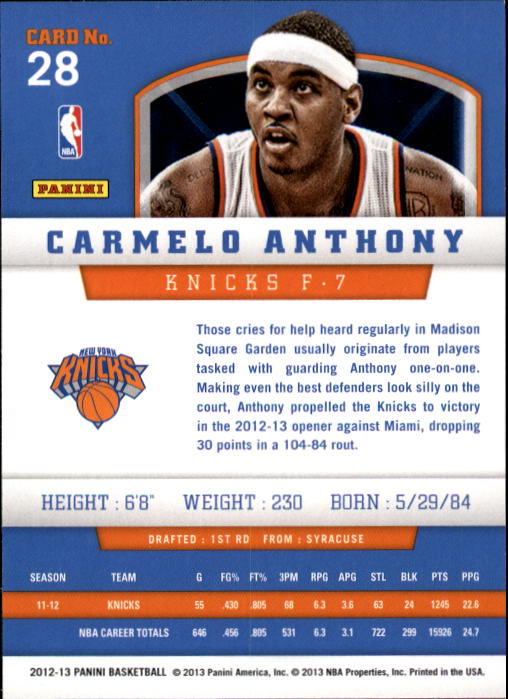 Carmelo Anthony cards (2004-2023) Nuggets Thunder Knicks Blazers - You Choose - Bild 154 von 284