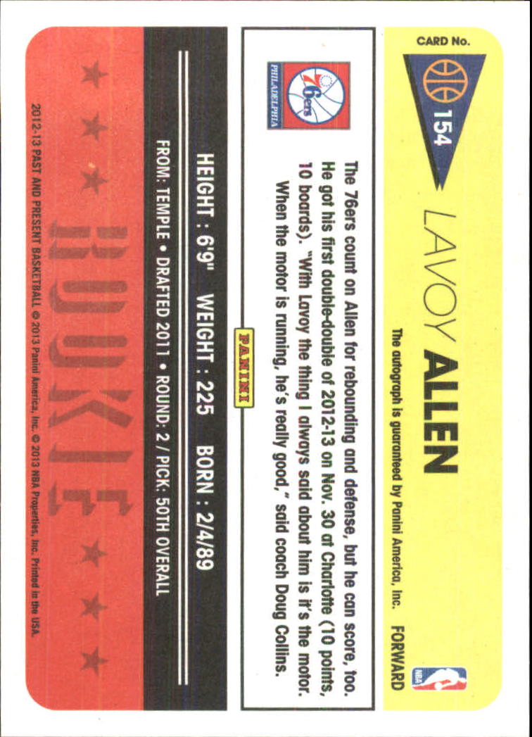 2012-13 Panini Past and Present Signatures #154 Lavoy Allen