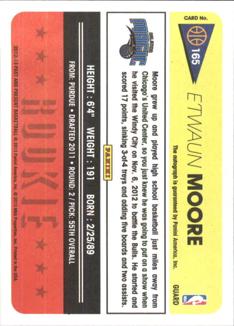 2012-13 Panini Past and Present Signatures #165 E'Twaun Moore