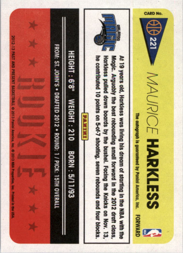 2012-13 Panini Past and Present Signatures #221 Maurice Harkless