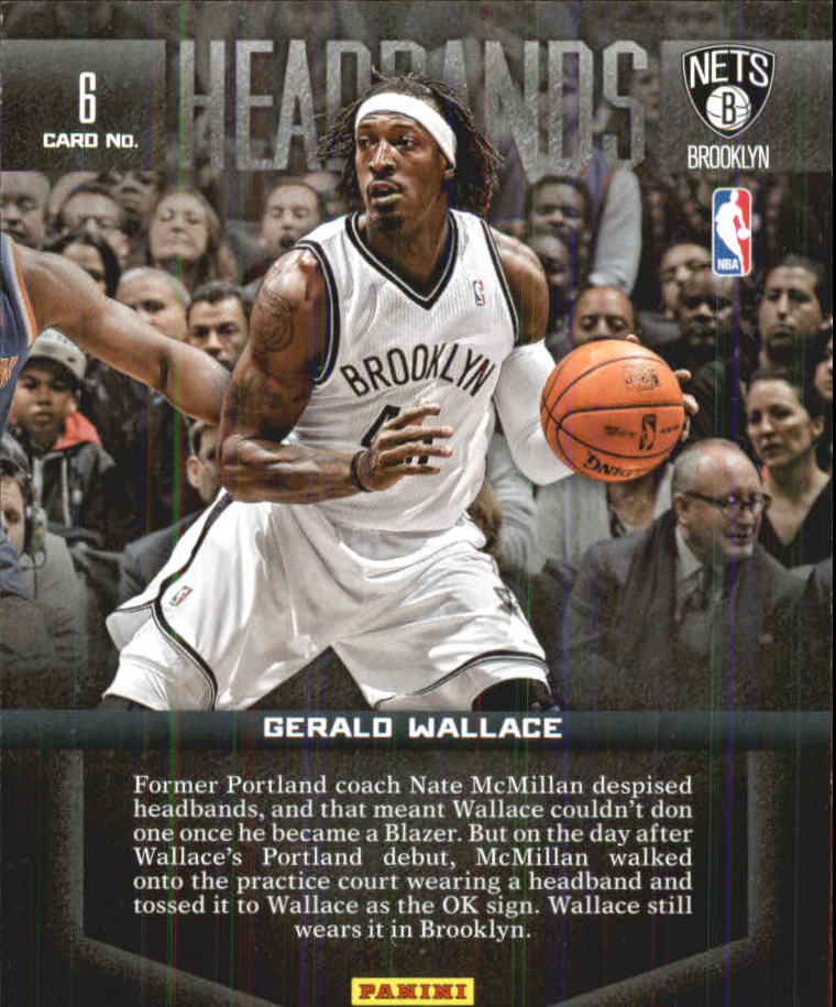 2012-13 Panini Past and Present Headbands #6 Gerald Wallace back image