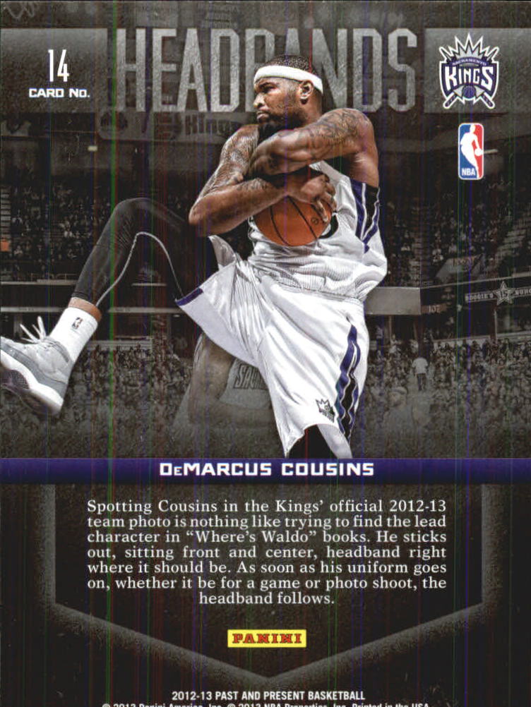 2012-13 Panini Past and Present Headbands #14 DeMarcus Cousins back image