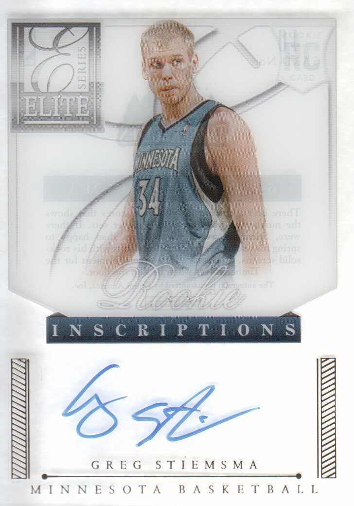 2012-13 Elite Series Rookie Inscriptions Autographs #40 Greg Stiemsma