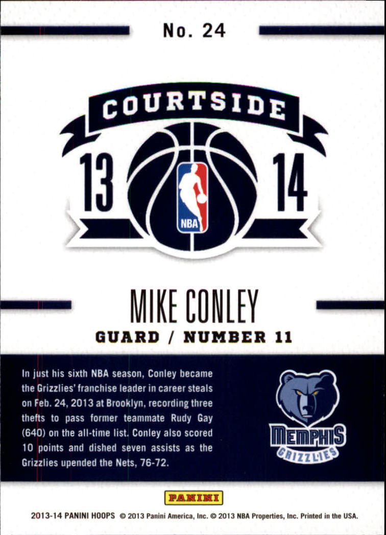 2013-14 Hoops Courtside #24 Mike Conley back image