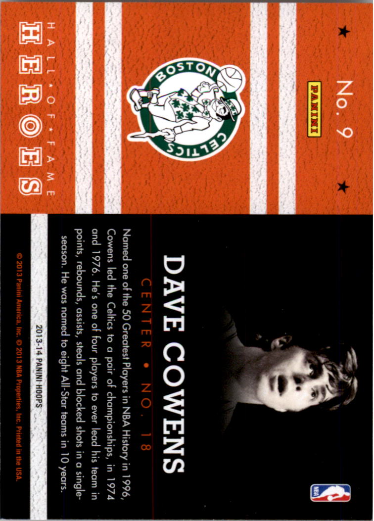 2013-14 Hoops Hall of Fame Heroes #9 Dave Cowens back image