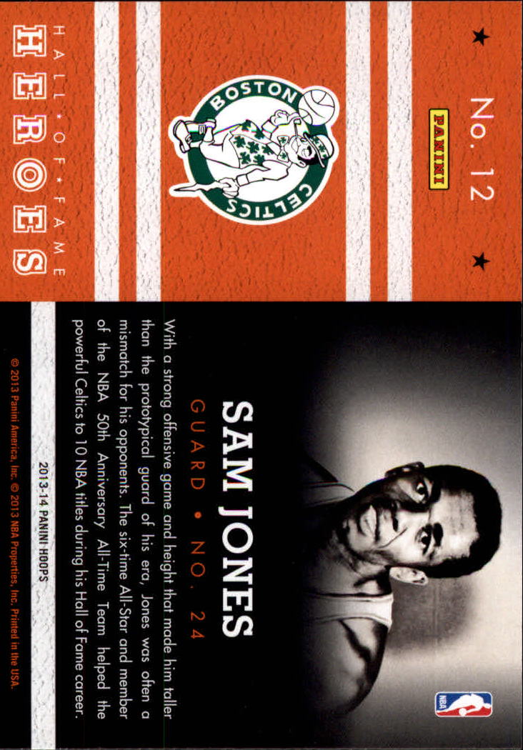 2013-14 Hoops Hall of Fame Heroes #12 Sam Jones back image