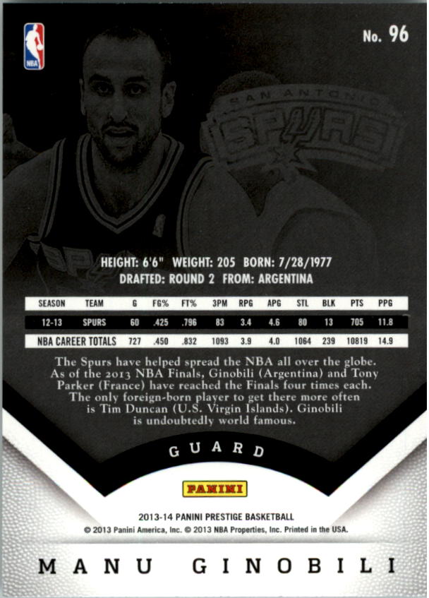 Manu Ginobili cards (2003-2018) Spurs - You Choose - Picture 142 of 163