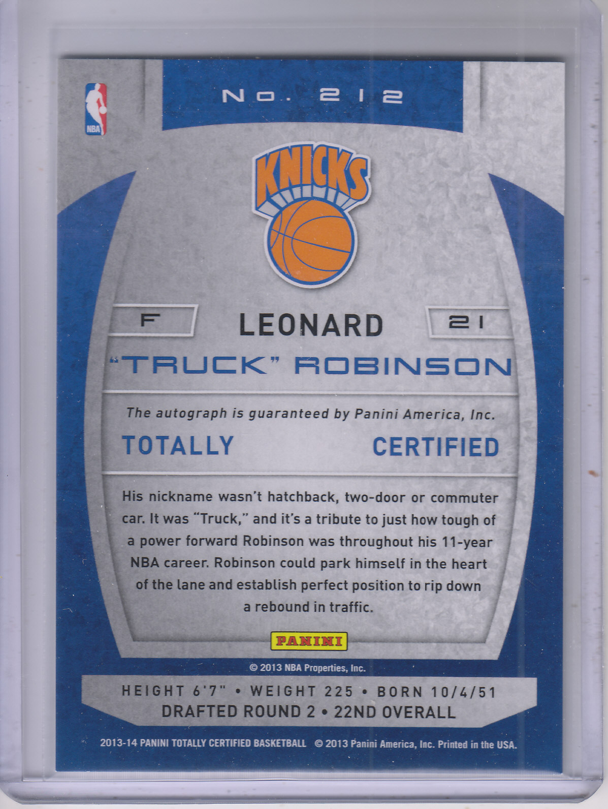 2013-14 Totally Certified Autographs #212 Leonard 