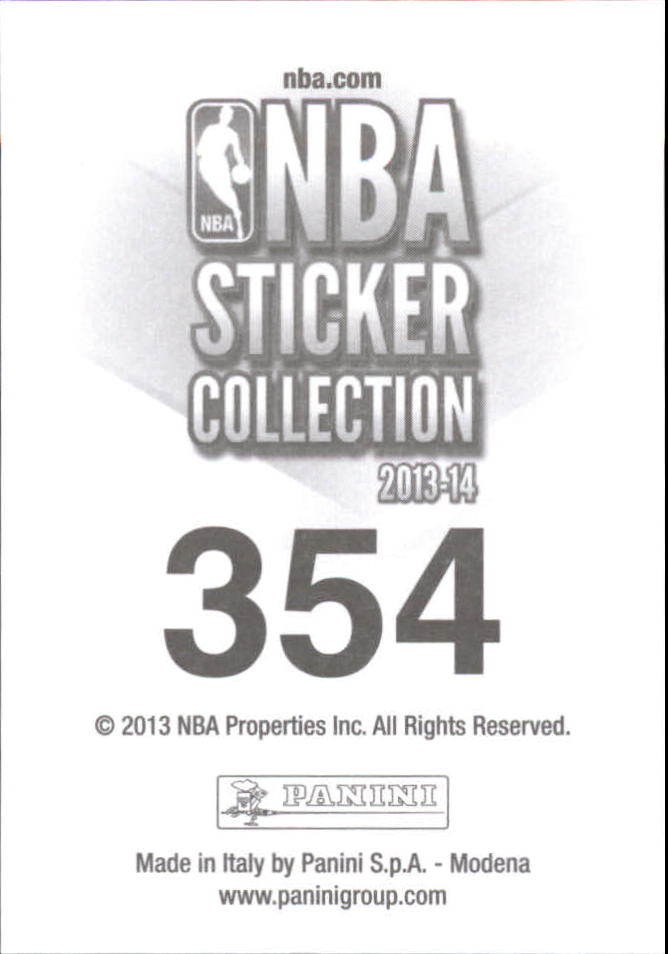2013-14 Panini Stickers #354 Tyler Zeller back image