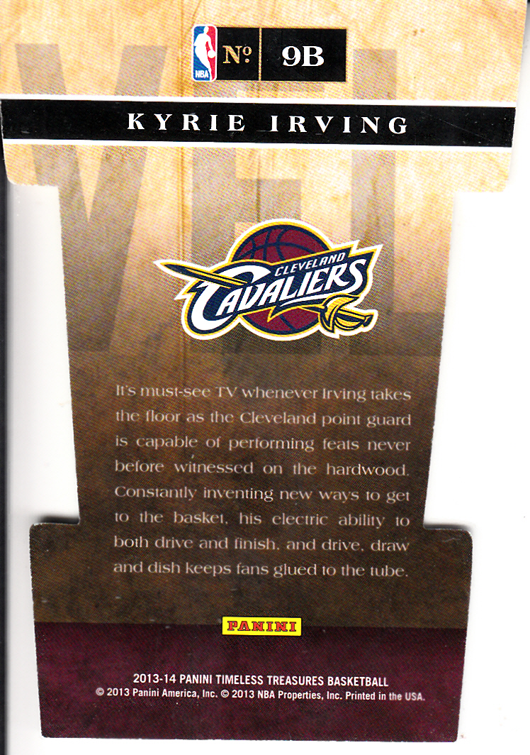 2013-14 Timeless Treasures Three-Piece Puzzles #9B Kyrie Irving back image
