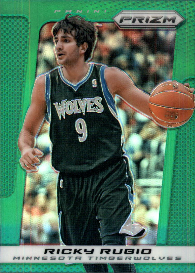 2013-14 Panini Prizm Prizms Green Timberwolves Basktball Card #129 Ricky Rubio