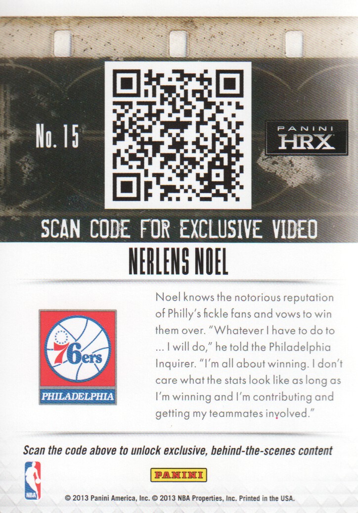 2014-15 Panini Prizm #20 Nerlens Noel Basketball Card