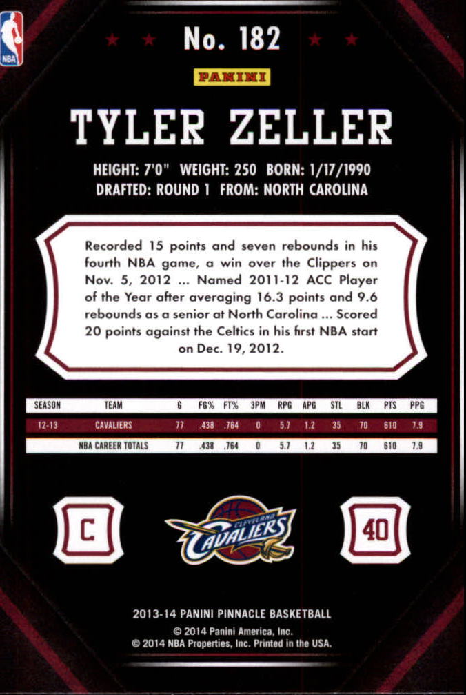 2013-14 Pinnacle #182 Tyler Zeller back image