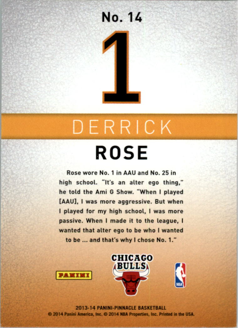2013-14 Pinnacle Behind the Numbers #14 Derrick Rose back image