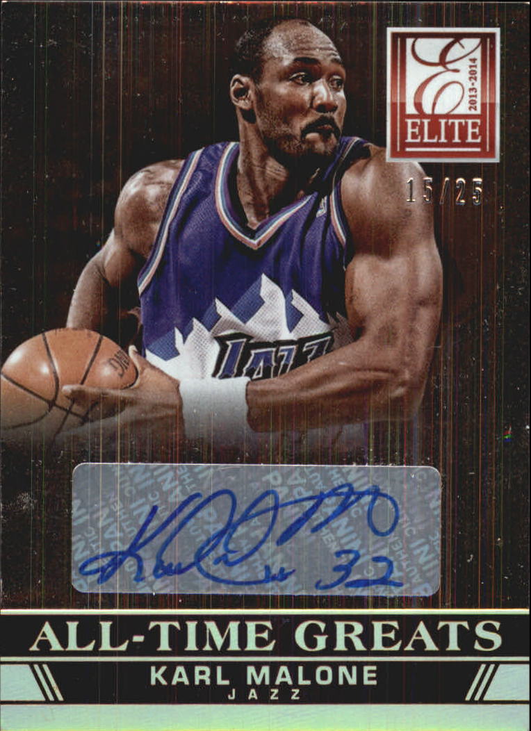 2013-14 Elite All-Time Greats Autographs #13 Karl Malone/25