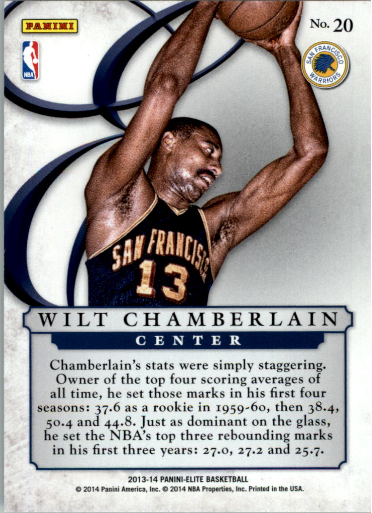 2013-14 Elite Series Inserts #20 Wilt Chamberlain back image