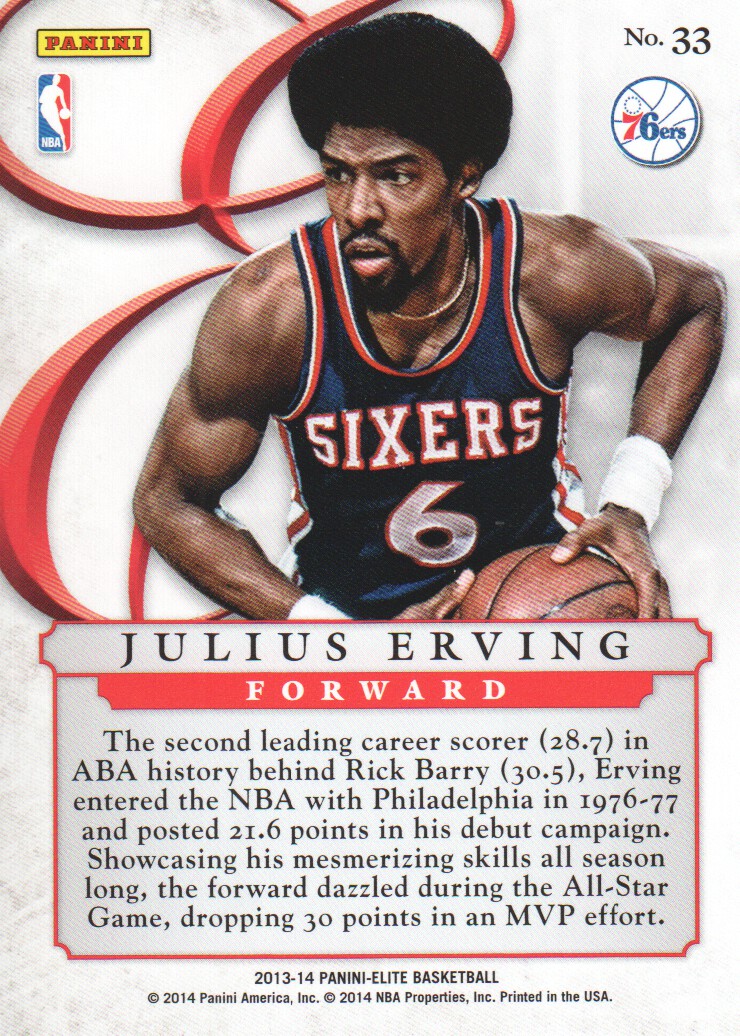 2013-14 Elite Series Inserts #33 Julius Erving back image