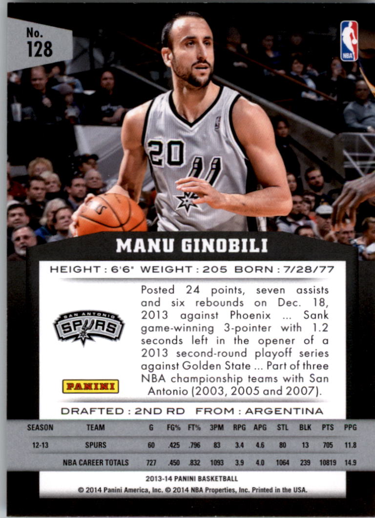Manu Ginobili cards (2003-2018) Spurs - You Choose - Picture 138 of 163