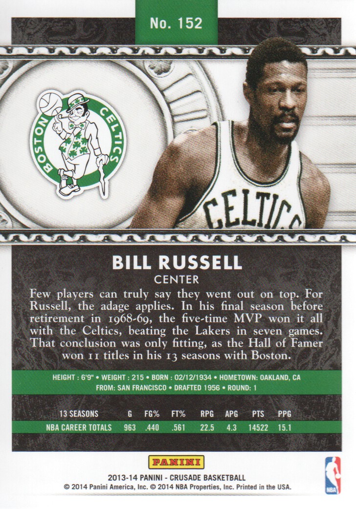 Bill Russell cards (1999-2022) Celtics - You Choose - Bild 26 von 42