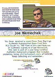 2006 Press Pass Signings #41 Joe Nemechek NC P/S back image