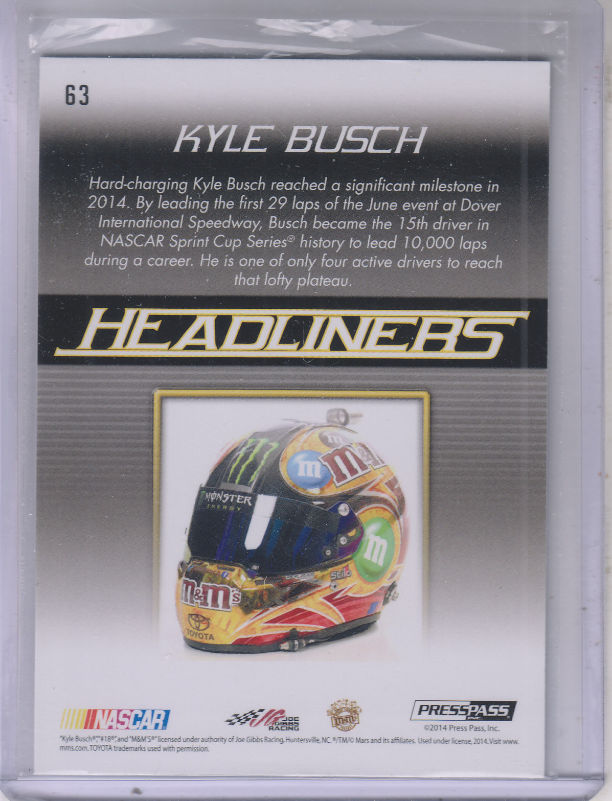 2015 Press Pass Cup Chase #63 Kyle Busch H back image