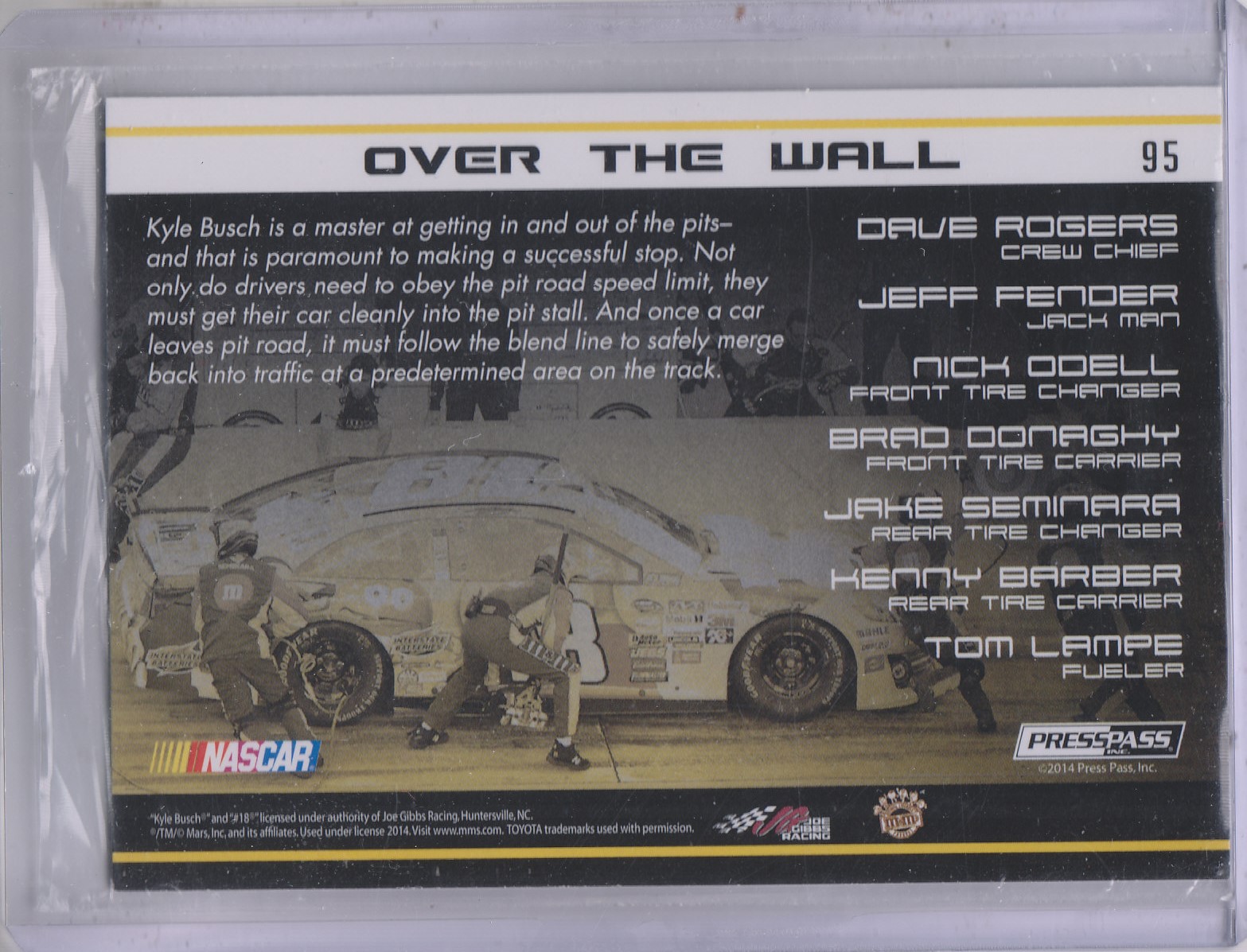2015 Press Pass Cup Chase #96 Matt Kenseth's Car OTW back image