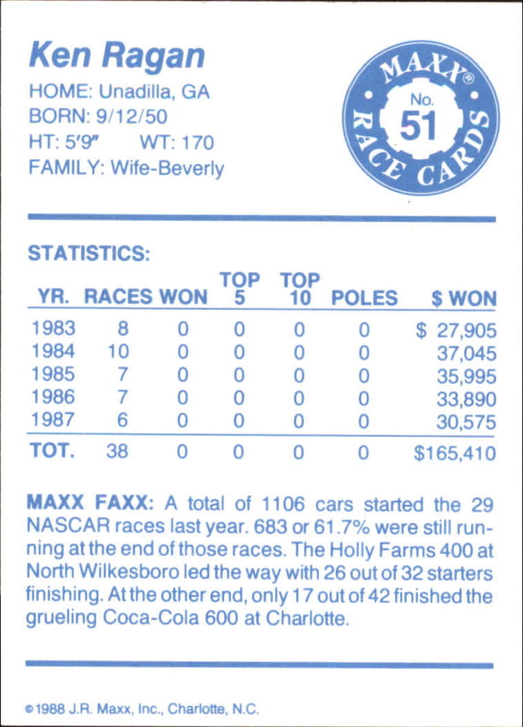A3205- 1988 Maxx Auto Racing Cards 1-100 +Rookies -You Pick- 15+ FREE US SHIP - Picture 80 of 161