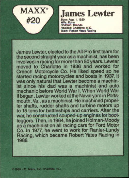 Sports Card Back