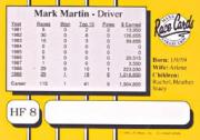 1990 Maxx Holly Farms #HF8 Mark Martin back image