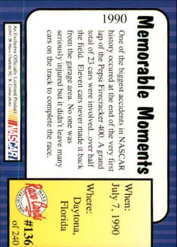 1991 Maxx #136 Daytona MM back image