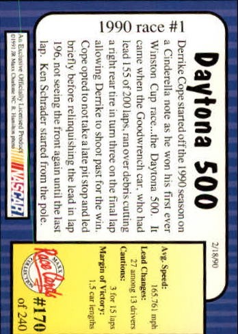 1991 Maxx #170 Derrike Cope/Year in Review back image