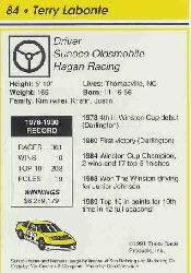 1991 Traks #84 Terry Labonte back image