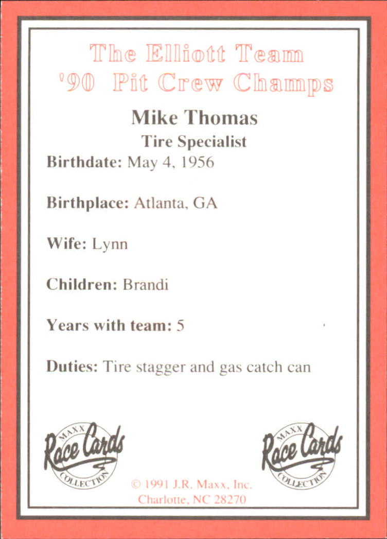 B6605- 1991 Maxx Bill Elliott Équipe de achats Course # S 1-40 -vous Pic- 15 + Gratuit
