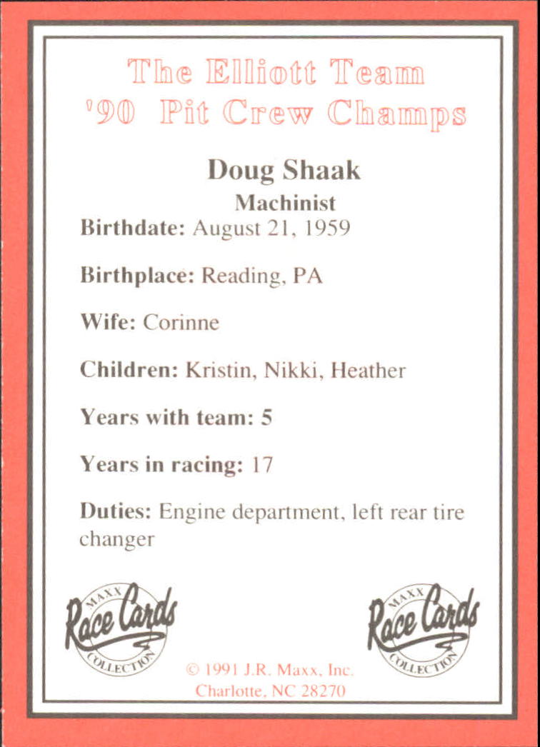 B6605- 1991 Maxx Bill Elliott Équipe de Course # S officiel 1-40 -vous Pic- 15 + Gratuit