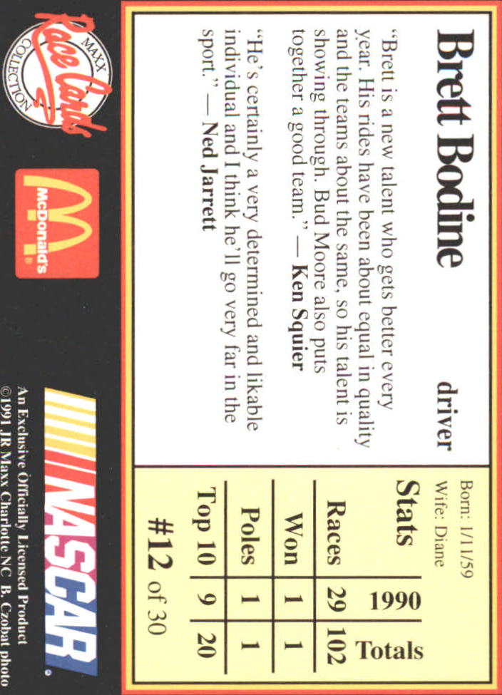 B6059- 1991 Maxx McDonald's Racing Card #s 1-30+ -You Pick- 15+ FREE US SHIP - Bild 23 von 57