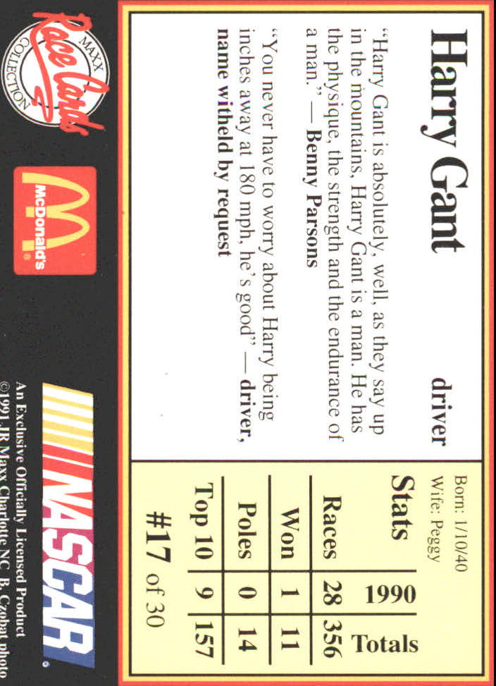 B6059- 1991 Maxx McDonald's Racing Card #s 1-30+ -You Pick- 15+ FREE US SHIP - Bild 33 von 57