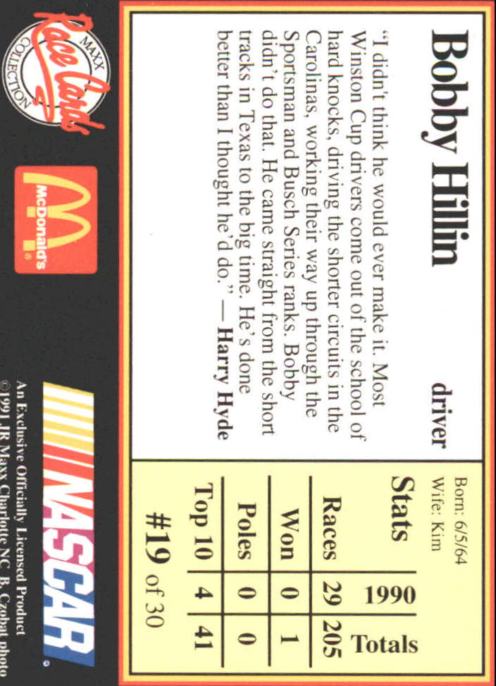 B6059- 1991 Maxx McDonald's Racing Card #s 1-30+ -You Pick- 15+ FREE US SHIP - Bild 37 von 57