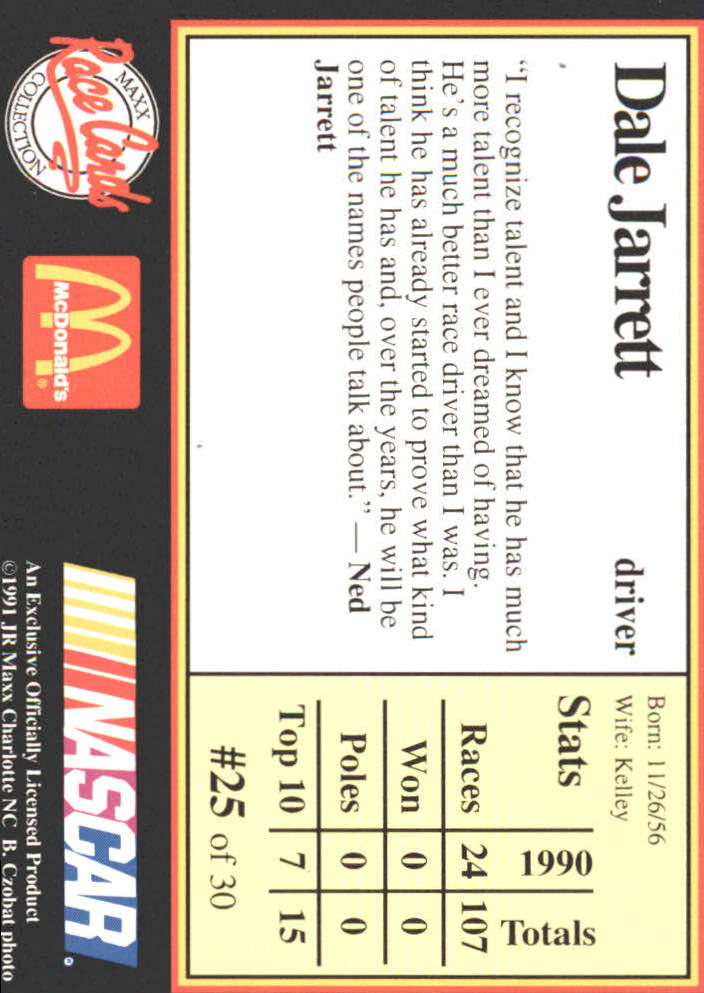 B6059- 1991 Maxx McDonald's Racing Card #s 1-30+ -You Pick- 15+ FREE US SHIP - Bild 47 von 57