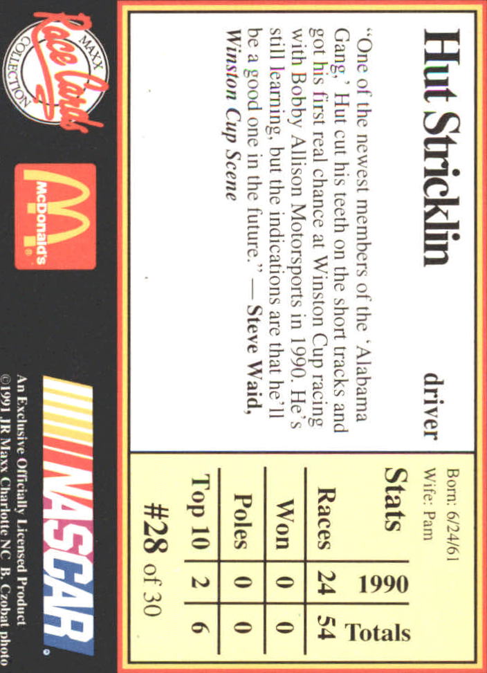 B6059- 1991 Maxx McDonald's Racing Card #s 1-30+ -You Pick- 15+ FREE US SHIP - Bild 53 von 57