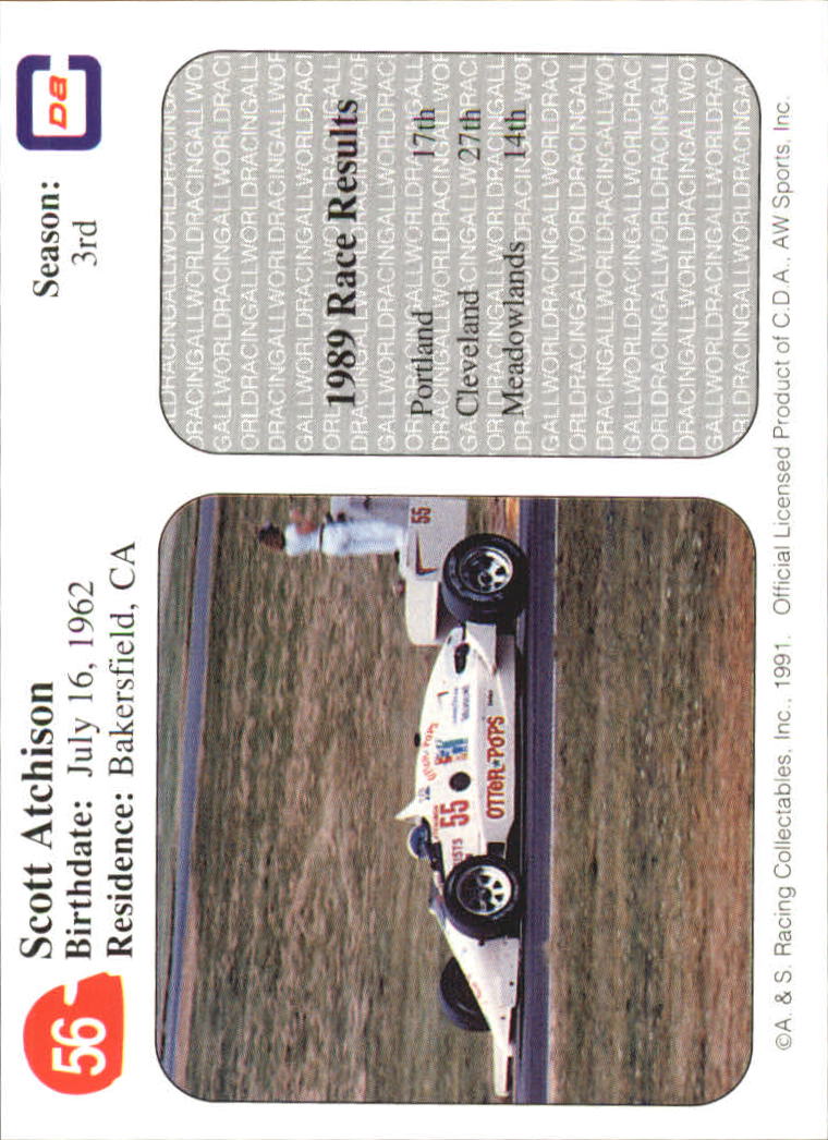 1991 All World Indy #56 Scott Atchison back image
