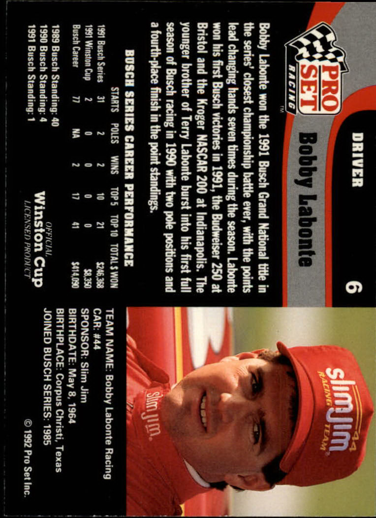 1992 Pro Set Racing Card Pick (Base) - Bild 11 von 371